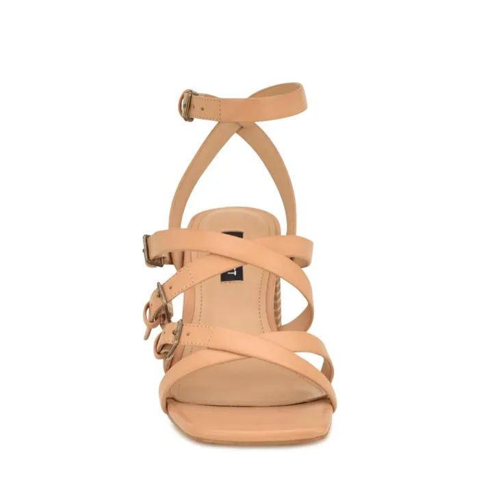 Karrly Ankle Strap Heeled Sandals Light Natural Women Nine West Sandals