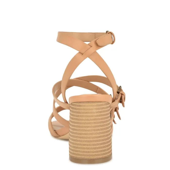 Karrly Ankle Strap Heeled Sandals Light Natural Women Nine West Sandals
