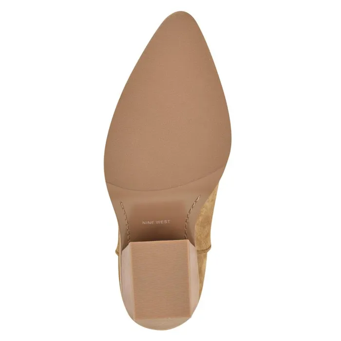 Keeks Western Boot Denimbrown Suede Women Nine West Boots and Booties