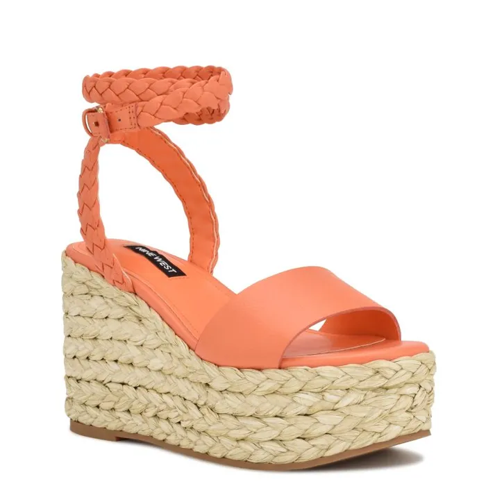 Keily Espadrille Wedge Sandals Orange Women Nine West Sandals