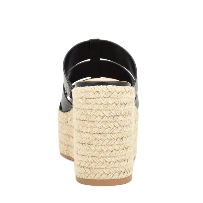Keran Espadrille Slide Sandals Black Women Nine West Sandals