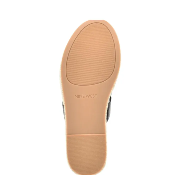 Keran Espadrille Slide Sandals Black Women Nine West Sandals