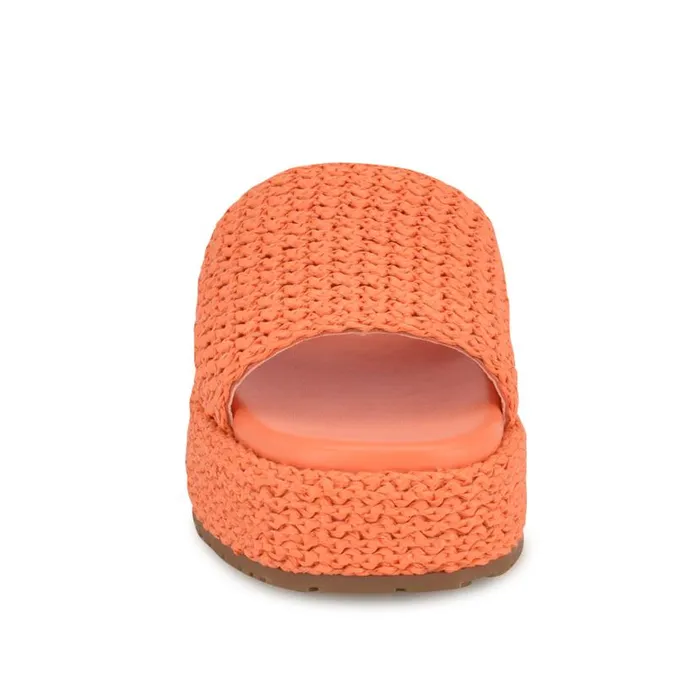 Keziah Flatform Slide Sandals Orange Women Nine West Sandals