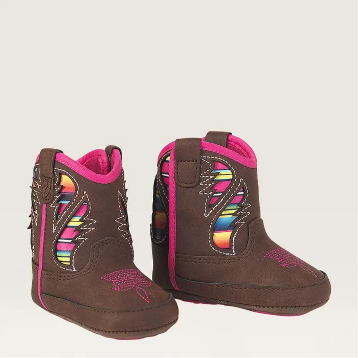 Kids Baby Boots Ariat Infant Lil Stompers Flora Boot Brown