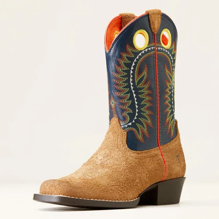 Kids Big Kids039 Footwear Ariat Derby Monroe Western Boot Tan Roughout
