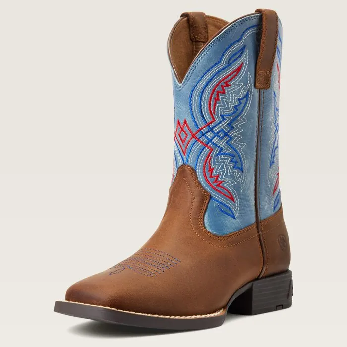 Kids Big Kids039 Footwear Ariat Double Kicker Western Boot Distressed Brown