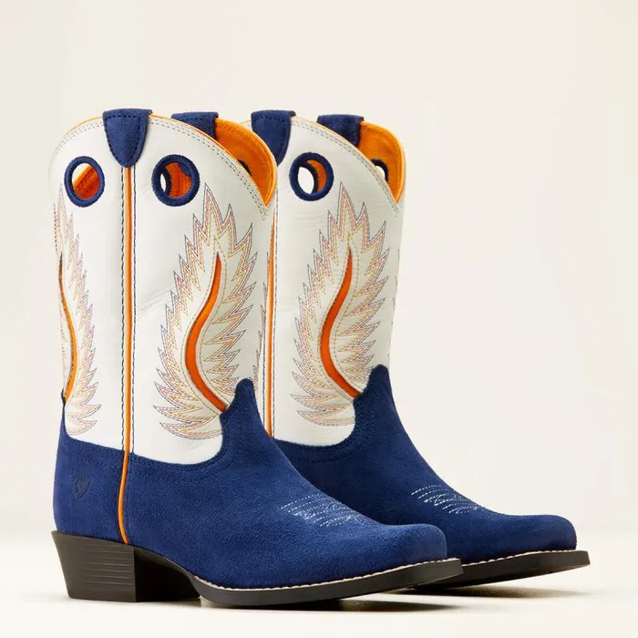 Kids Big Kids039 Footwear Ariat Futurity Fort Worth Western Boot Patriot Blue Suedepale Moon Kids Big Kids039 Footwear Ariat Futurity Fort Worth Western Boot Patriot Blue Suedepale Moon