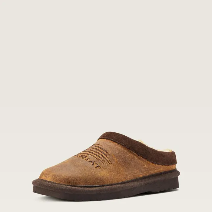 Kids Big Kids039 Footwear Ariat Patriot Square Toe Slipper Dusty Bown Suede