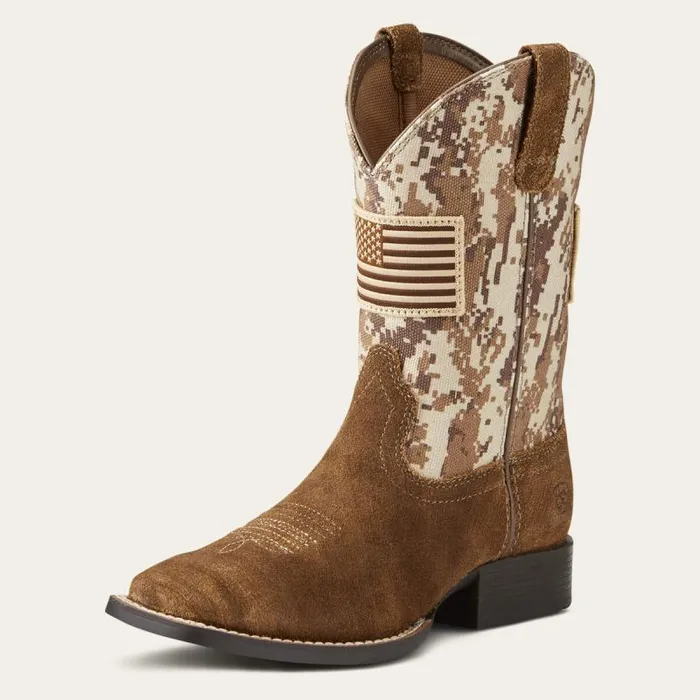 Kids Big Kids039 Footwear Ariat Patriot Western Boot Antique Mocha Sand Camo Print