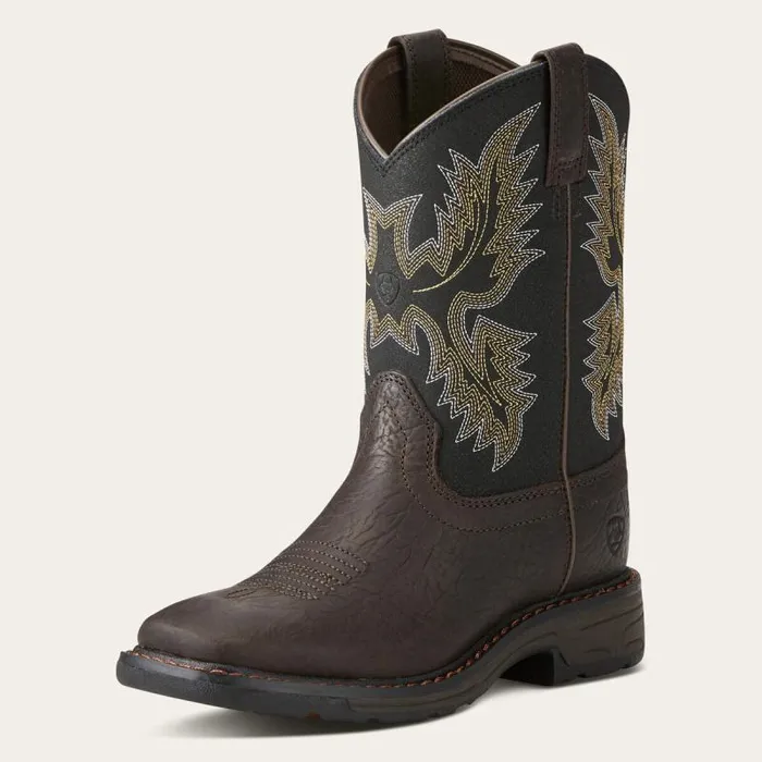 Kids Big Kids039 Footwear Ariat WorkHog Wide Square Toe Boot Bruin Brown