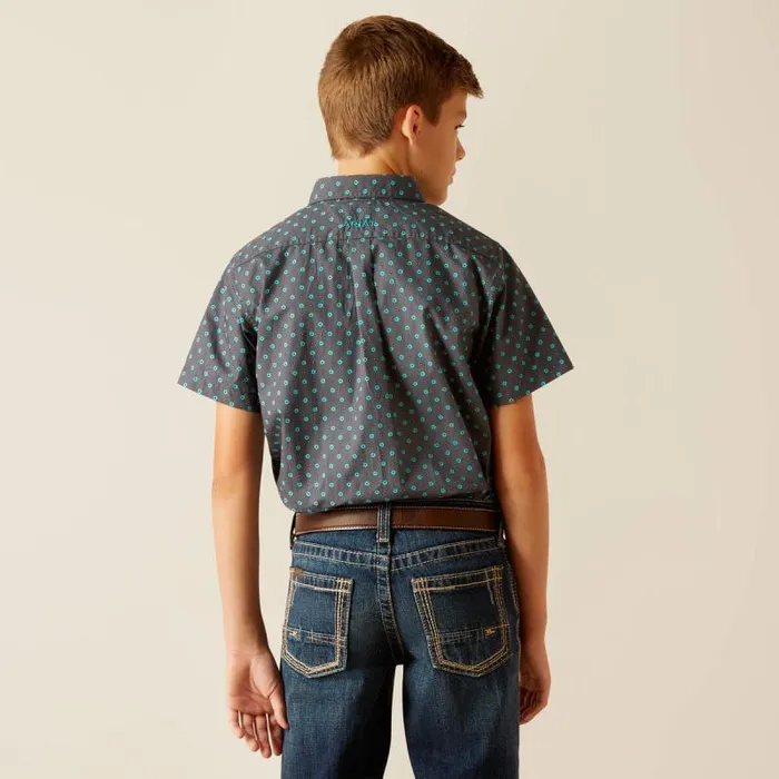 Kids Button Down Shirts Ariat Johnnie Classic Fit Shirt Grey Kids Button Down Shirts Ariat Johnnie Classic Fit Shirt Grey