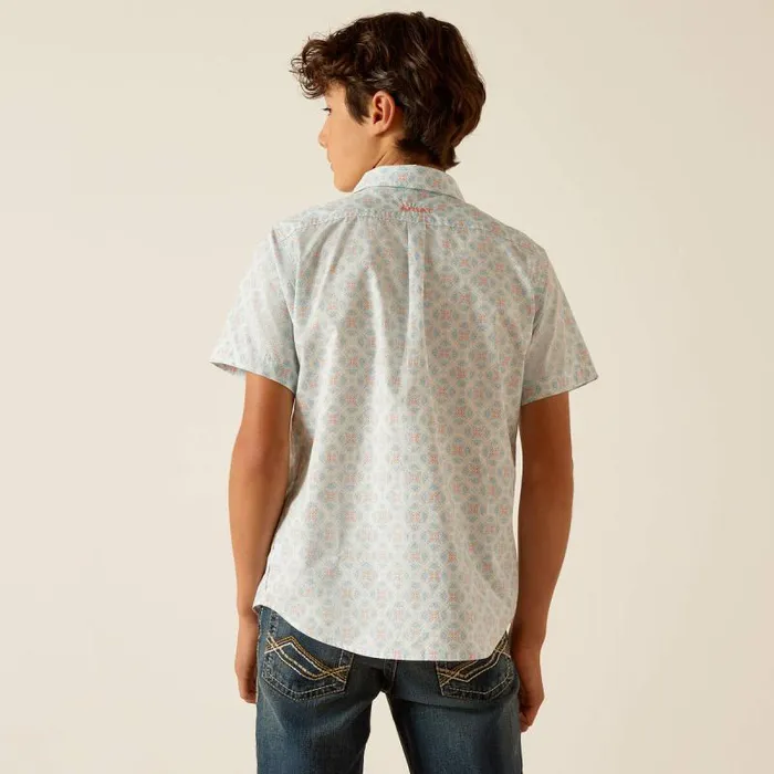 Kids Button Down Shirts Ariat Kai Classic Fit Shirt Aqua Kids Button Down Shirts Ariat Kai Classic Fit Shirt Aqua