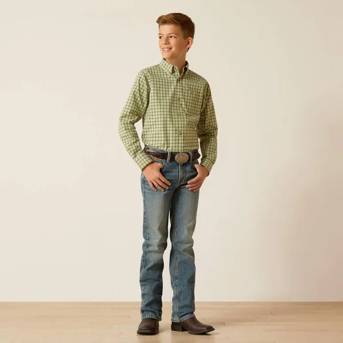 Kids Button Down Shirts Ariat Pro Series Eilad Classic Fit Shirt Green Kids Button Down Shirts Ariat Pro Series Eilad Classic Fit Shirt Green