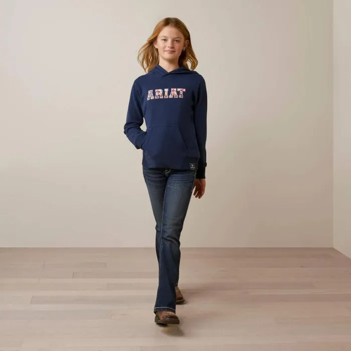 Kids English Riding Clothing Ariat 3D Logo 20 Hoodie Navyred Kids English Riding Clothing Ariat 3D Logo 20 Hoodie Navyred