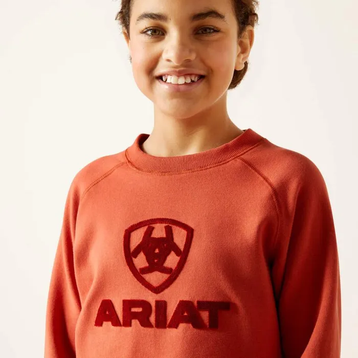 Kids English Riding Clothing Ariat Benicia Sweatshirt Burnt Brick Kids English Riding Clothing Ariat Benicia Sweatshirt Burnt Brick