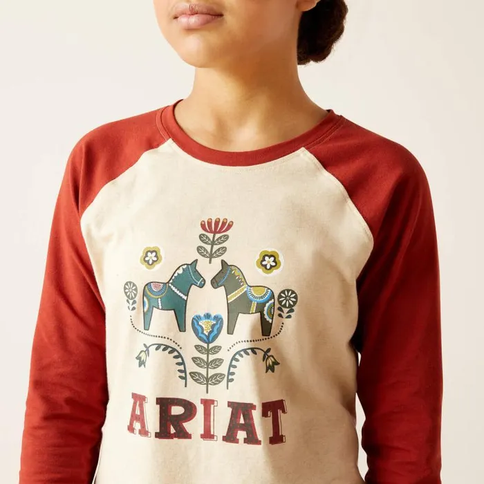Kids English Riding Clothing Ariat Dala Horses TShirt Oatmeal Heather Kids English Riding Clothing Ariat Dala Horses TShirt Oatmeal Heather