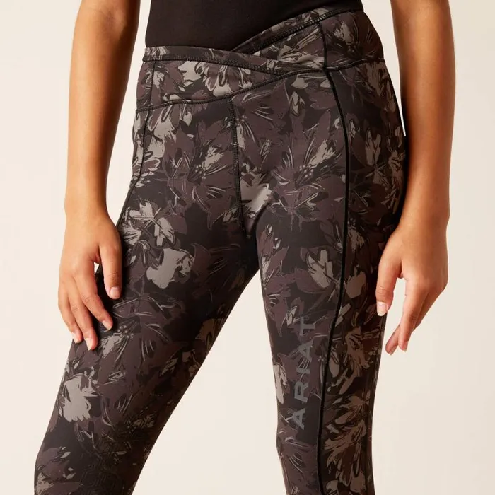 Kids English Riding Clothing Ariat Eos Etch Half Grip Tight Exploded Black Floral