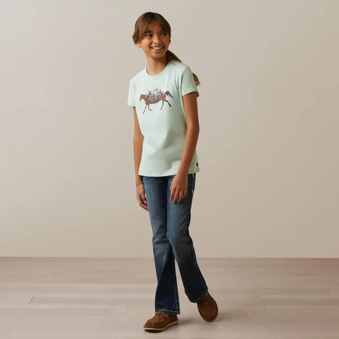 Kids English Riding Clothing Ariat Harmony TShirt Aqua Foam Kids English Riding Clothing Ariat Harmony TShirt Aqua Foam