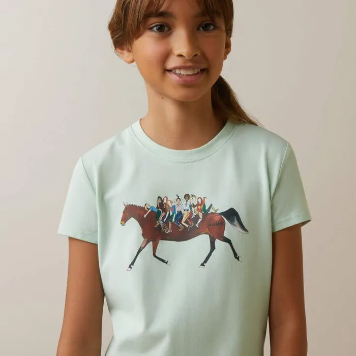 Kids English Riding Clothing Ariat Harmony TShirt Aqua Foam Kids English Riding Clothing Ariat Harmony TShirt Aqua Foam