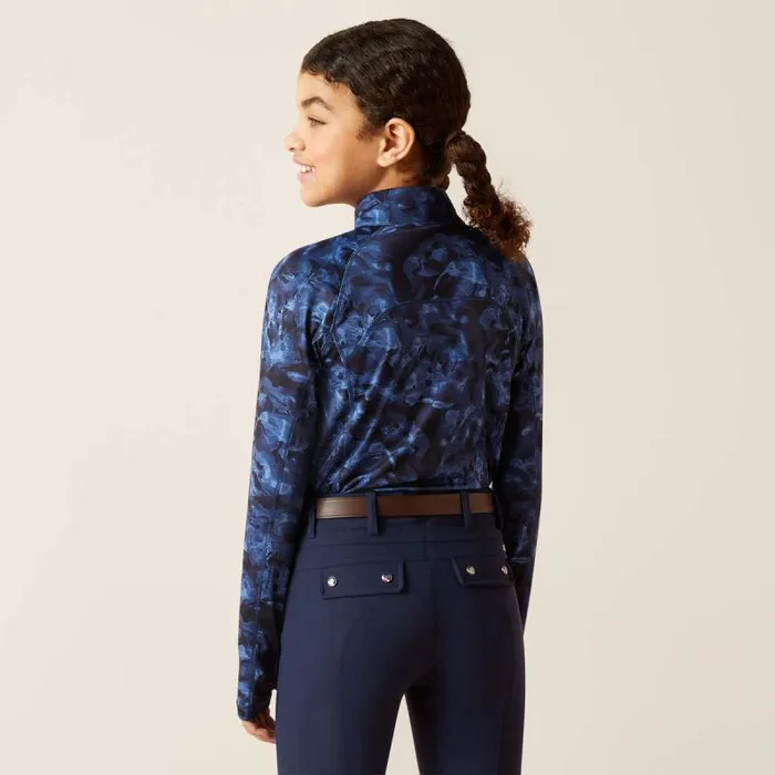 Kids English Riding Clothing Ariat Lowell 20 14 Zip Baselayer Stormy Skies