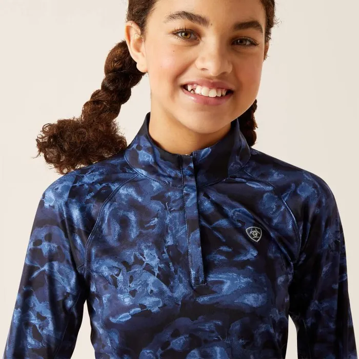 Kids English Riding Clothing Ariat Lowell 20 14 Zip Baselayer Stormy Skies