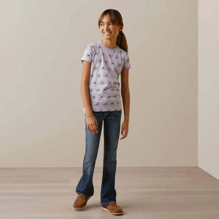 Kids English Riding Clothing Ariat So Love TShirt Half Drop Heather Grey Kids English Riding Clothing Ariat So Love TShirt Half Drop Heather Grey