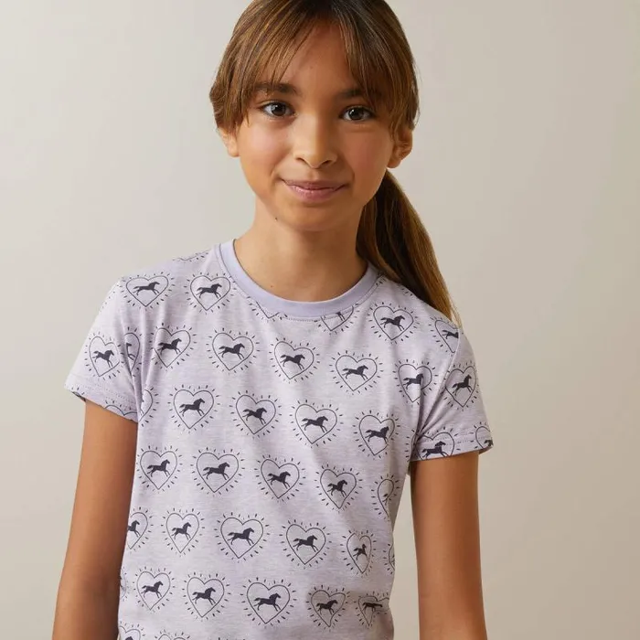 Kids English Riding Clothing Ariat So Love TShirt Half Drop Heather Grey Kids English Riding Clothing Ariat So Love TShirt Half Drop Heather Grey