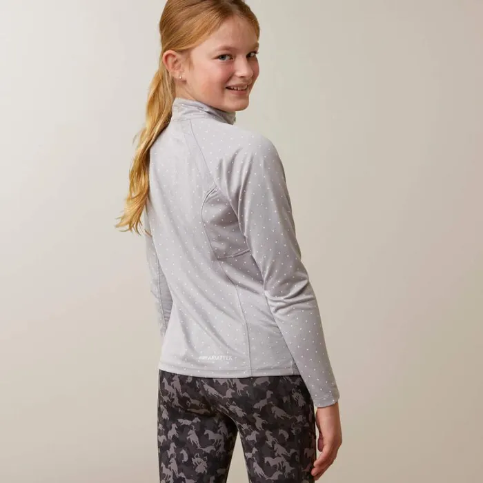 Kids English Riding Clothing Ariat Sunstopper 20 14 Zip Baselayer Silver Sconce Dot Kids English Riding Clothing Ariat Sunstopper 20 14 Zip Baselayer Silver Sconce Dot