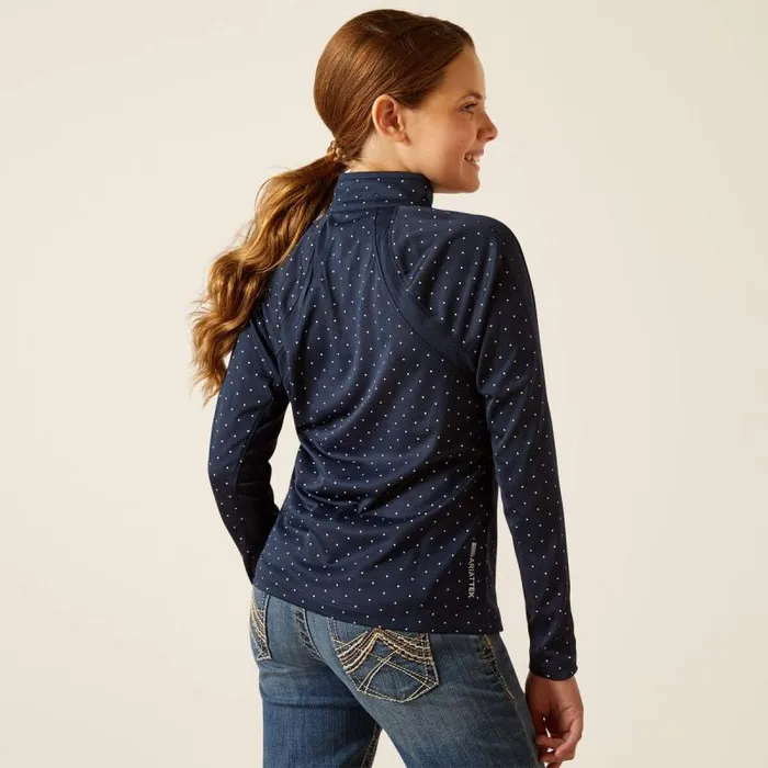 Kids English Riding Clothing Ariat Sunstopper 30 14 Zip Baselayer Navy Dot Kids English Riding Clothing Ariat Sunstopper 30 14 Zip Baselayer Navy Dot