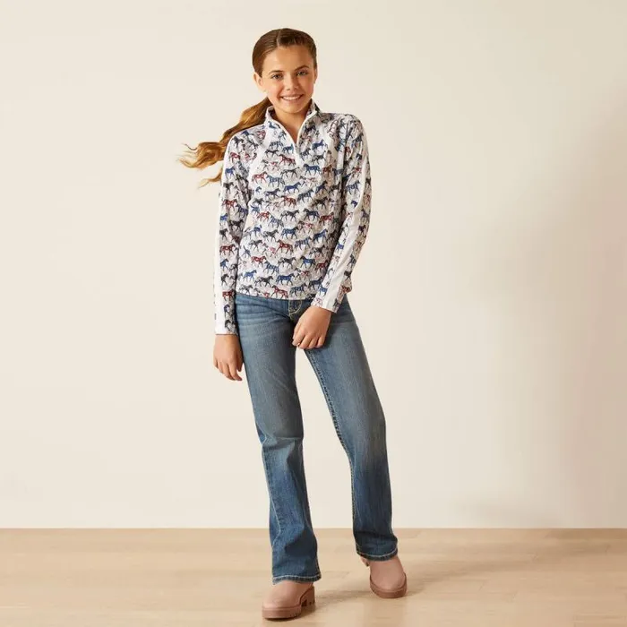 Kids English Riding Clothing Ariat Sunstopper 30 14 Zip Baselayer Painted Ponies Kids English Riding Clothing Ariat Sunstopper 30 14 Zip Baselayer Painted Ponies