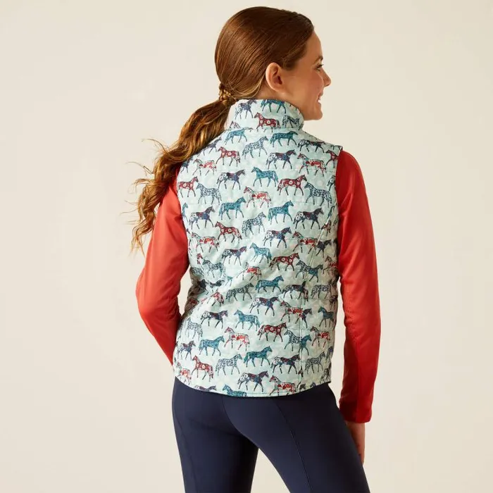 Kids Jackets and Vests Ariat Bella Reversible Insulated Vest Painted Poniesbrittany Blue Kids Jackets and Vests Ariat Bella Reversible Insulated Vest Painted Poniesbrittany Blue