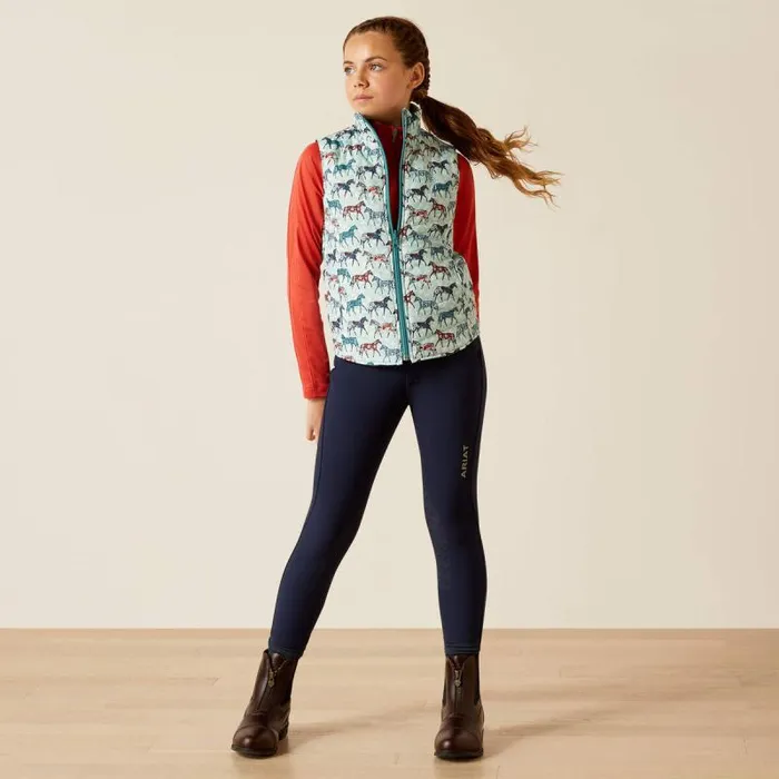 Kids Jackets and Vests Ariat Bella Reversible Insulated Vest Painted Poniesbrittany Blue Kids Jackets and Vests Ariat Bella Reversible Insulated Vest Painted Poniesbrittany Blue
