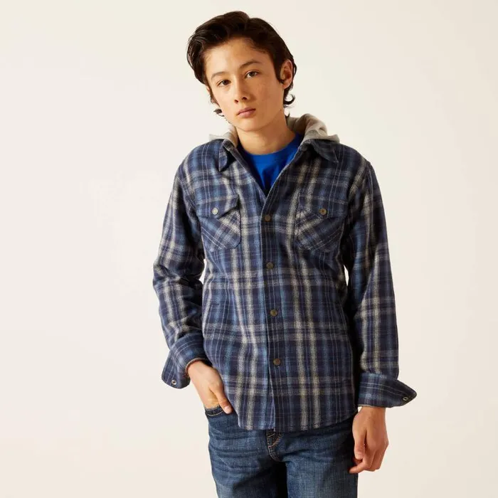 Kids Jackets and Vests Ariat Hanley Shirt Jacket Mood Indigo