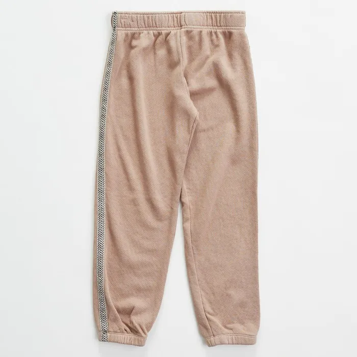 Kids Sale MONROW Chevron Trim Elastic Waist Sweats Taupe