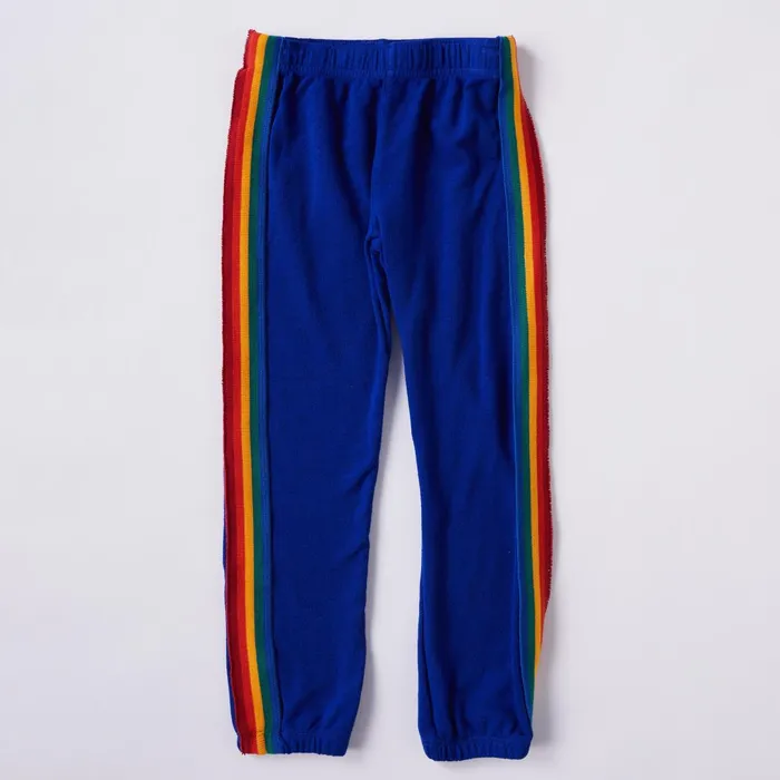 Kids Sale MONROW Supersoft Rainbow Stripe Sweats Electric Blue