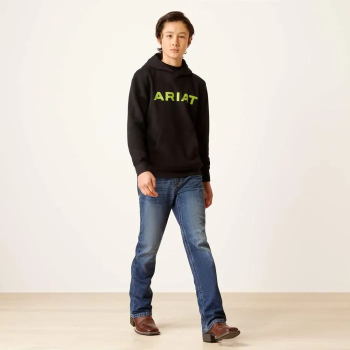 Kids Sweatshirts and Hoodies Ariat Ariat Front Logo Hoodie Black Kids Sweatshirts and Hoodies Ariat Ariat Front Logo Hoodie Black