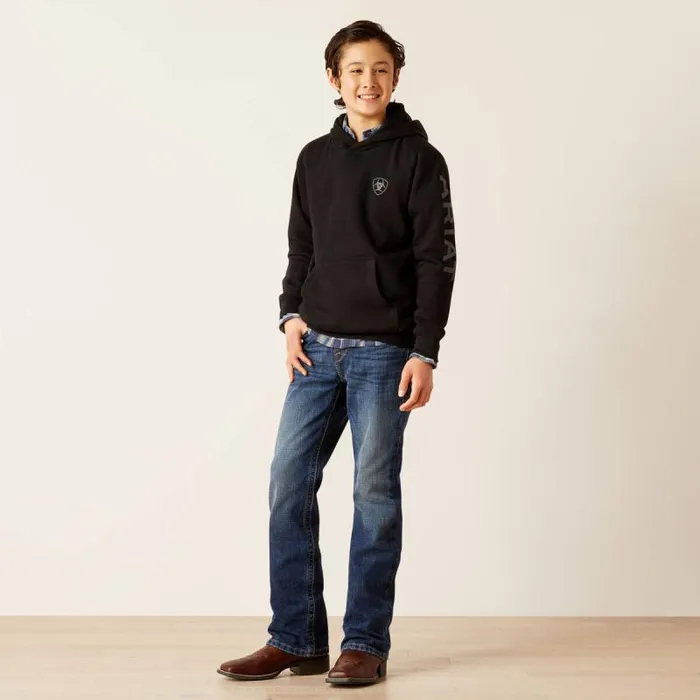Kids Sweatshirts and Hoodies Ariat Ariat Logo Hoodie Black Kids Sweatshirts and Hoodies Ariat Ariat Logo Hoodie Black