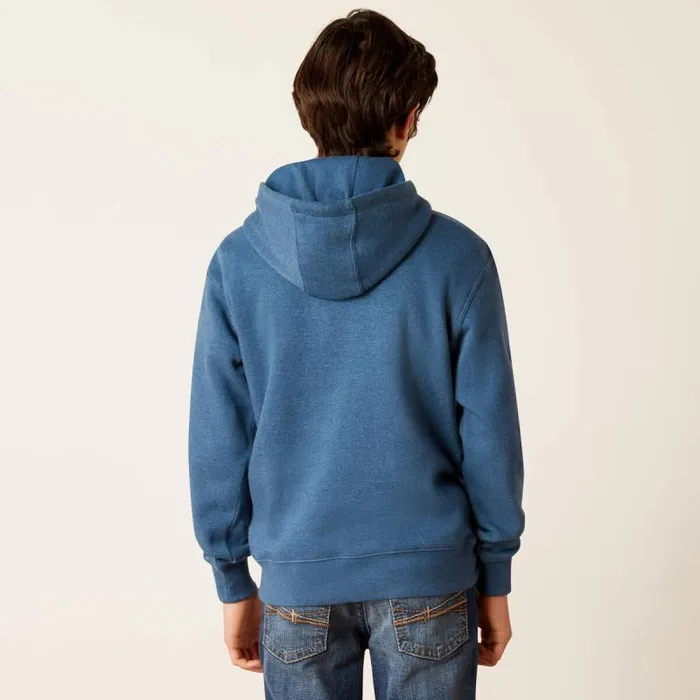 Kids Sweatshirts and Hoodies Ariat Ariat Logo Hoodie Poseidon Kids Sweatshirts and Hoodies Ariat Ariat Logo Hoodie Poseidon