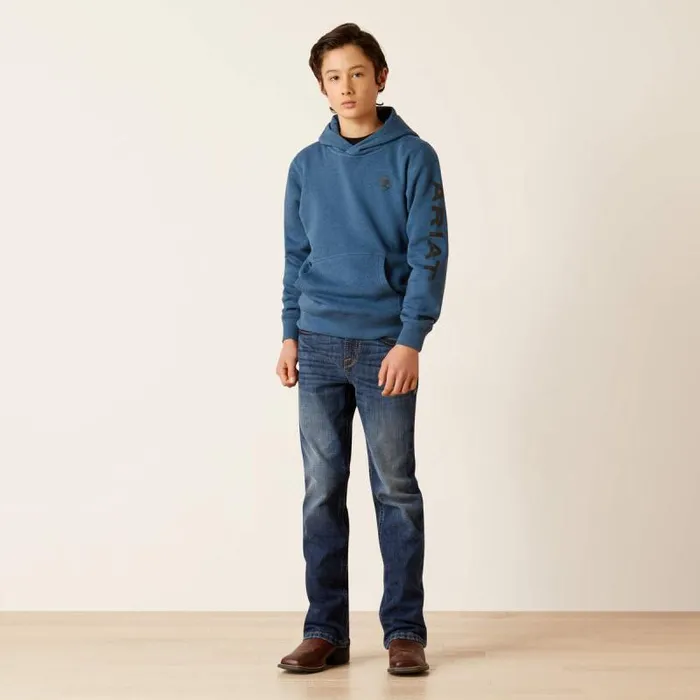 Kids Sweatshirts and Hoodies Ariat Ariat Logo Hoodie Poseidon Kids Sweatshirts and Hoodies Ariat Ariat Logo Hoodie Poseidon