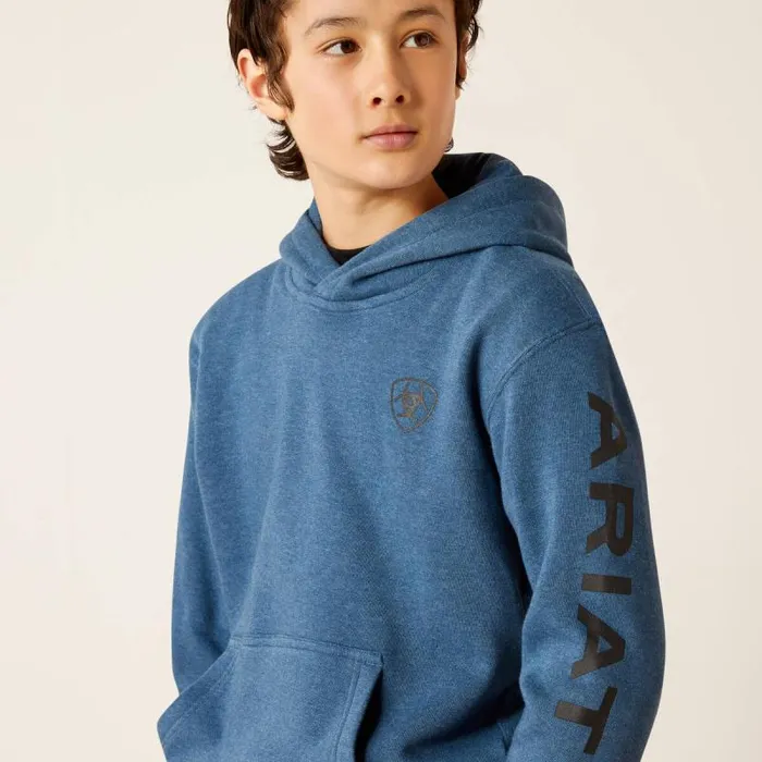 Kids Sweatshirts and Hoodies Ariat Ariat Logo Hoodie Poseidon Kids Sweatshirts and Hoodies Ariat Ariat Logo Hoodie Poseidon