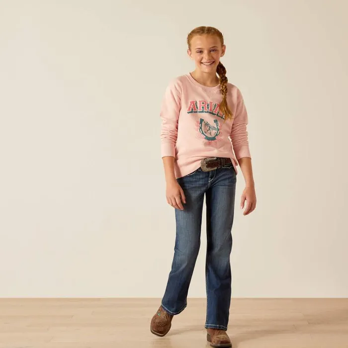 Kids Sweatshirts and Hoodies Ariat College Sweatshirt Blushing Rose Kids Sweatshirts and Hoodies Ariat College Sweatshirt Blushing Rose