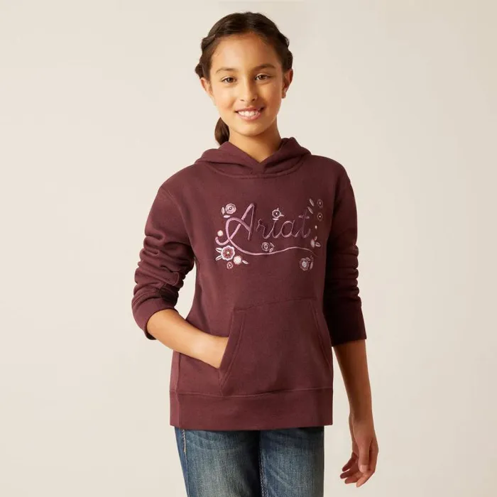 Kids Sweatshirts and Hoodies Ariat Flora Hoodie Clove Brown