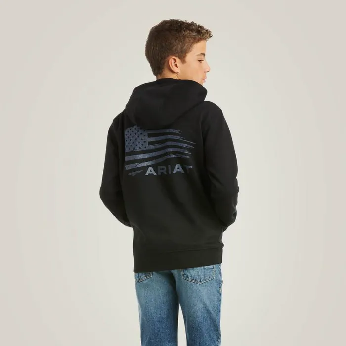 Kids Sweatshirts and Hoodies Ariat Patriot 20 Sweatshirt Blackgrey Kids Sweatshirts and Hoodies Ariat Patriot 20 Sweatshirt Blackgrey