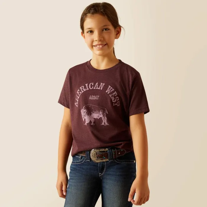 Kids TShirts and Polos Ariat Ariat American West TShirt Wine