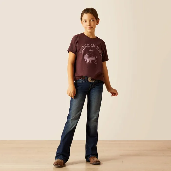Kids TShirts and Polos Ariat Ariat American West TShirt Wine