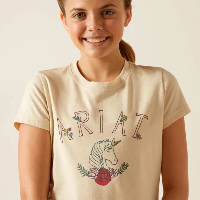 Kids TShirts and Polos Ariat Unicorn Insignia TShirt Oatmeal Heather Kids TShirts and Polos Ariat Unicorn Insignia TShirt Oatmeal Heather