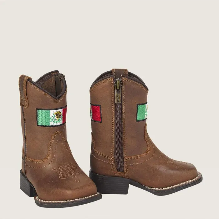 Kids Toddler Footwear Ariat Toddler Lil Stompers Mexico Boot Brown