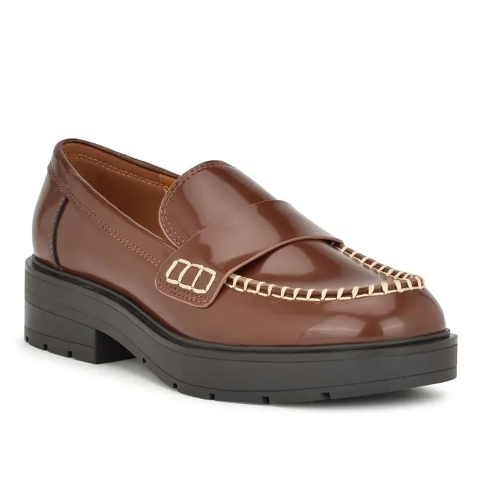 Kipla Casual Moc Loafers Brown Women Nine West Flats and Loafers