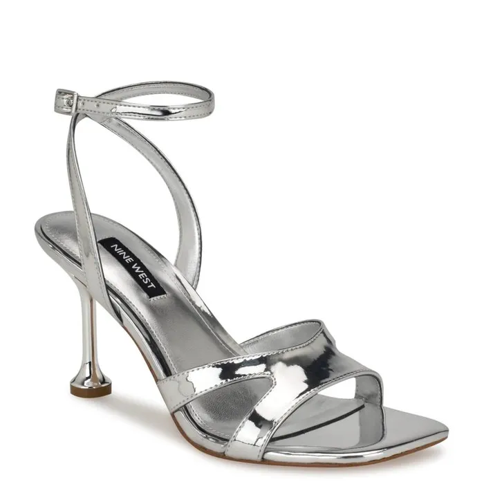Kuane Ankle Strap Sandals Silver Women Nine West Sandals
