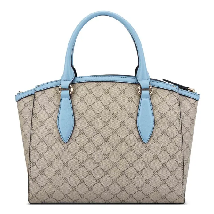 Kyelle Jet Set Satchel Beige Logo Denim WomenMen Nine West New Handbags